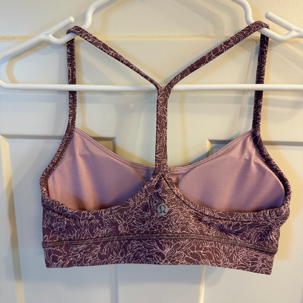 lululemon athletica Purple Floral Strappy Sports Bra - Picture 2 of 2